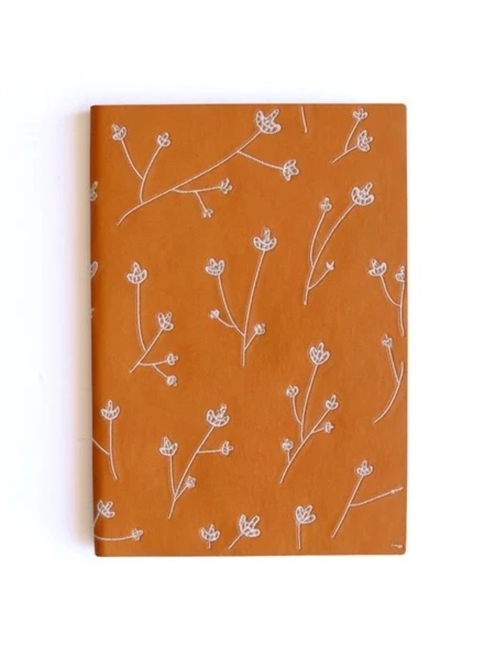 Denik Leather Floral Embroidered Layflat Lined Journal Notebook NWT